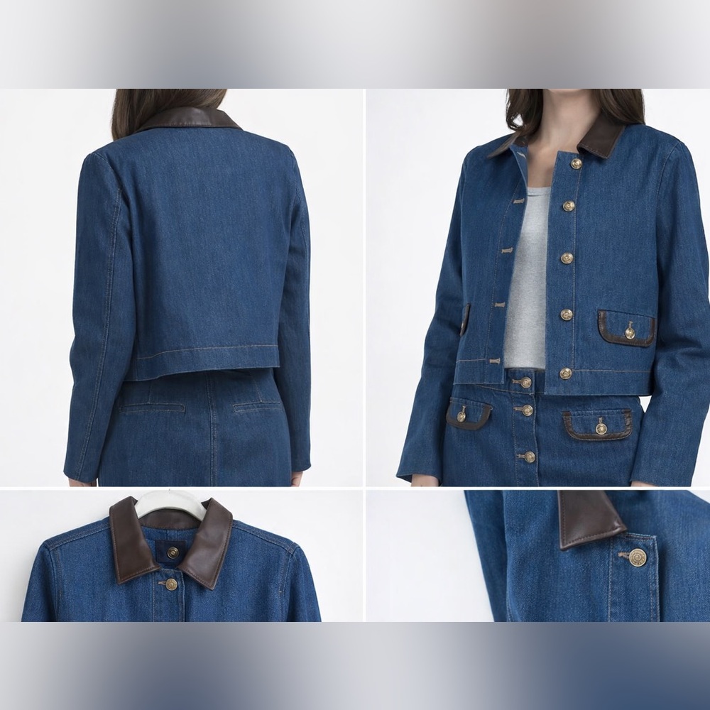 HOUSE OF HARLOW 1960
Collar Denim Jacket Denim Blue Size 6 - Picture 5 of 6